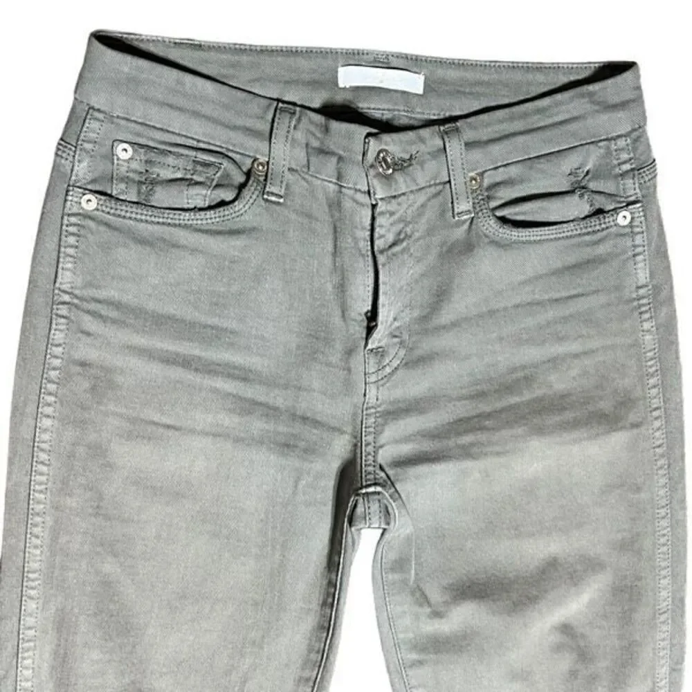 7 For All Mankind Olive Green Cropped Jeans Size 26